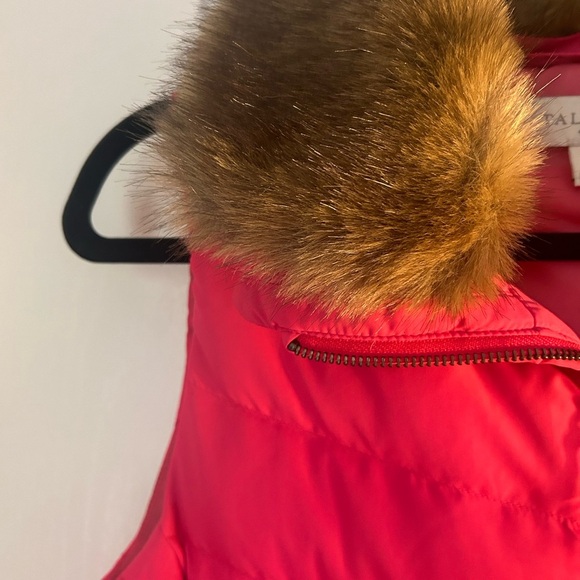 Faux Fur Collar Pink Down Puffer Vest - Picture 7 of 10